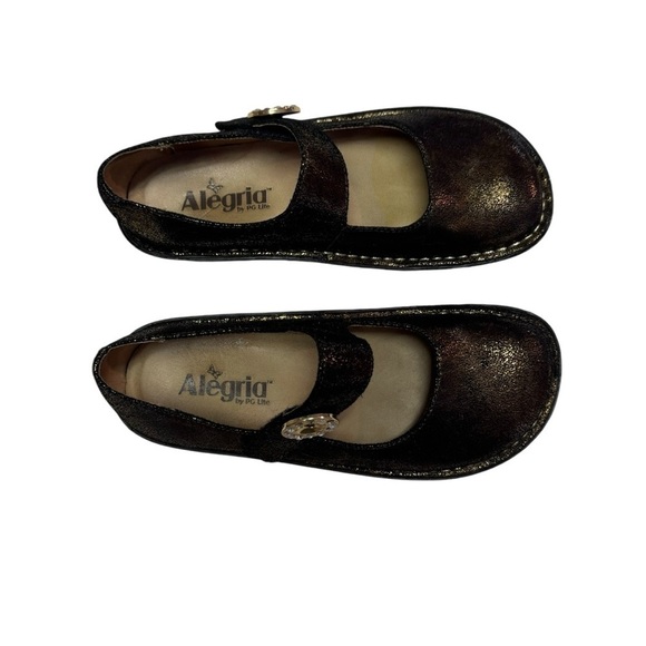 Algeria paloma Copper Bronze Sparkle Mary Jane Comfort Shoes size 36 - Picture 3 of 8